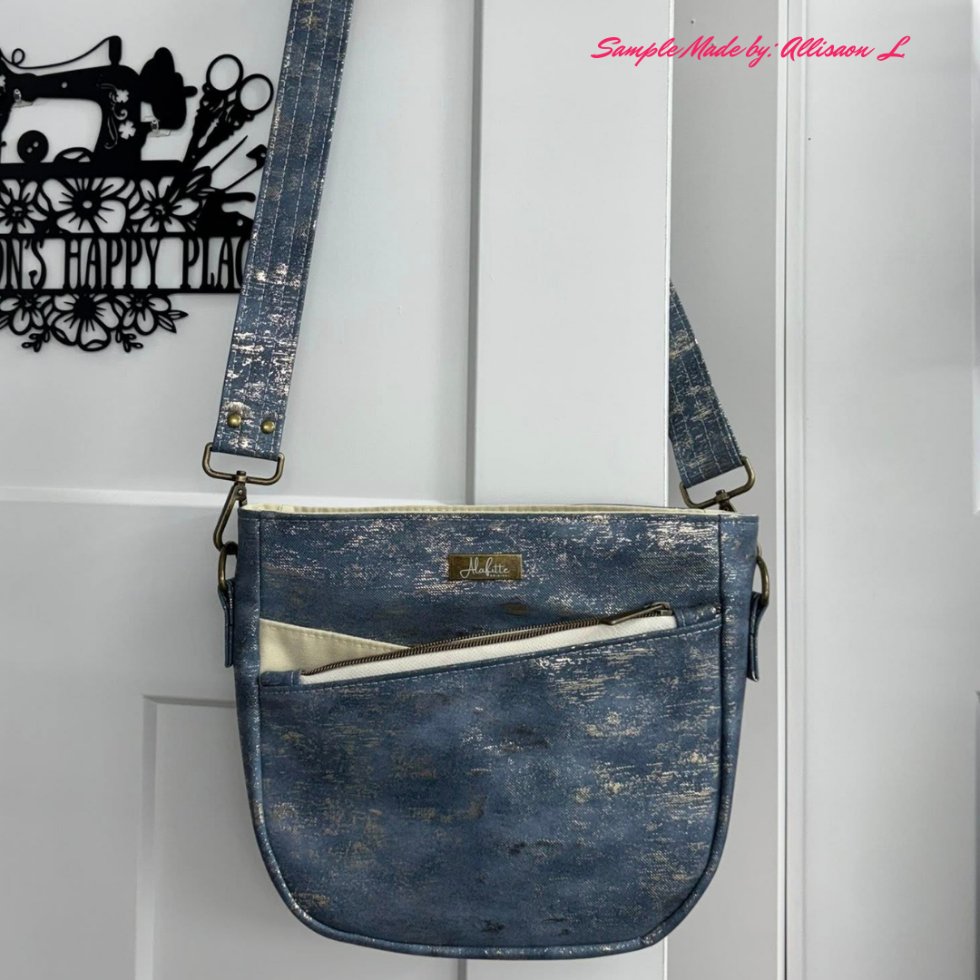 Denim Blue Vinyl with Gold Accents - 18" x 54" Roll