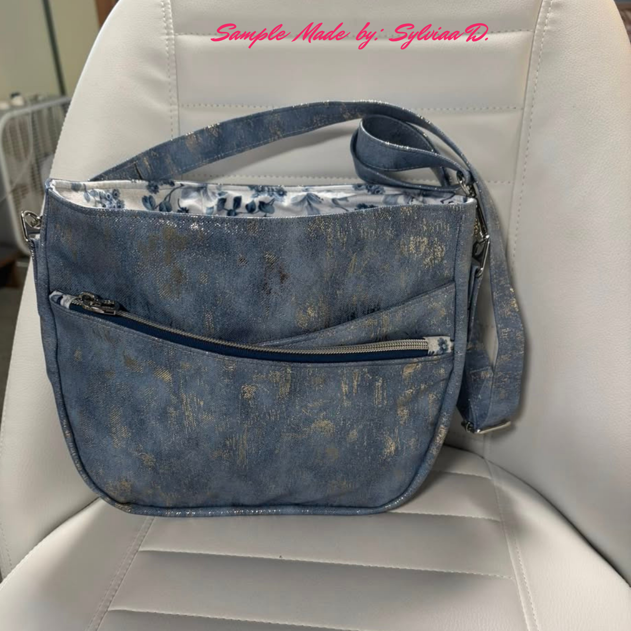 Denim Blue Vinyl with Gold Accents