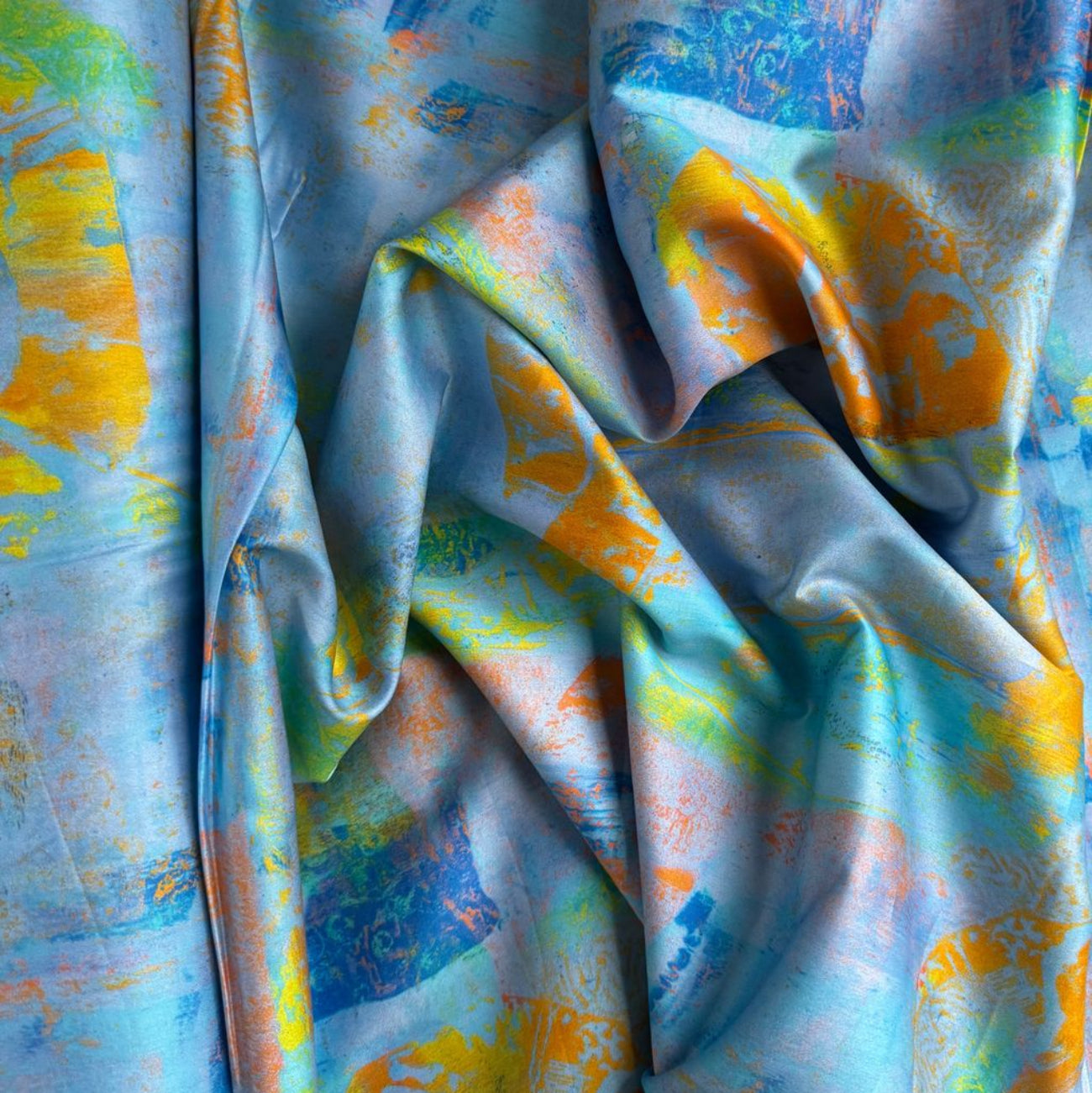 Drape image of urban Archeology Grunge print fabric in Crocus purple by Leslie Tucker Jenison for Robert Kaufman, premium abstract cotton quilting fabric, SKU ANJD-23632-249, UPC 841741160350.