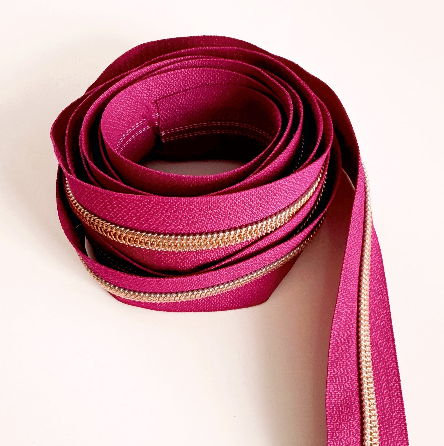 Wineberry and rose gold Zipper Tape