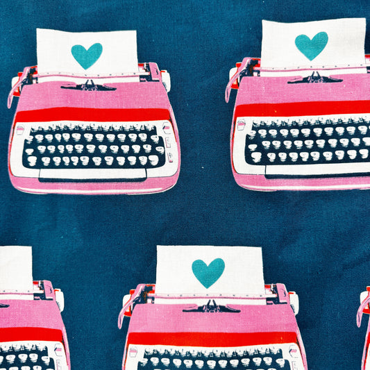 Ruby Star Typewriter Linen Canvas Teal