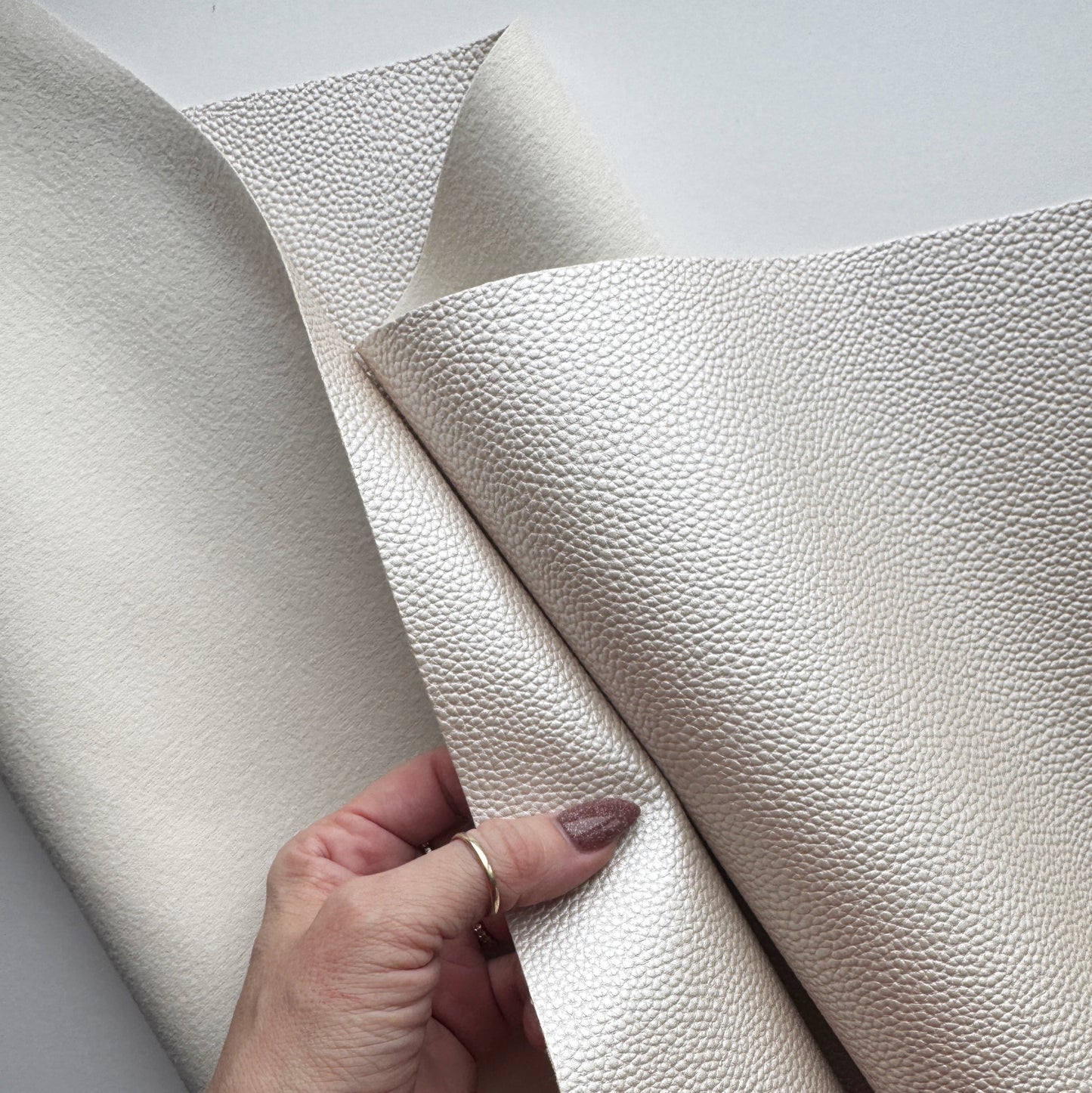 Champagne Moonglow Vinyl Faux Leather