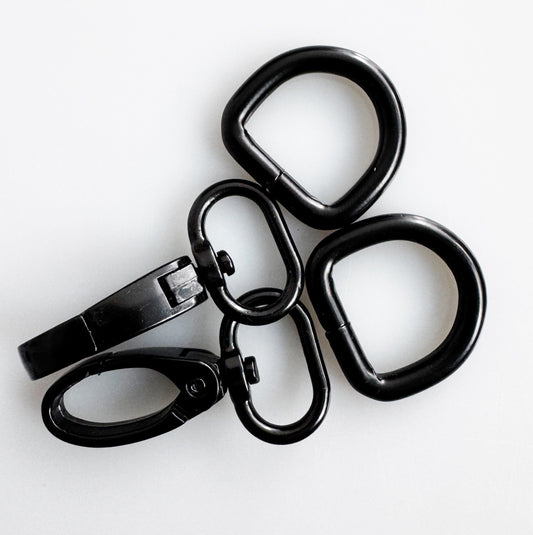 Black metal hardware set