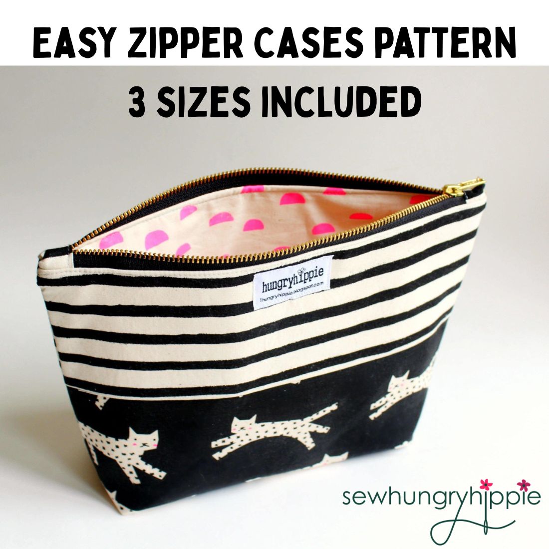 Easy Zipper Cases PDF sewing pattern