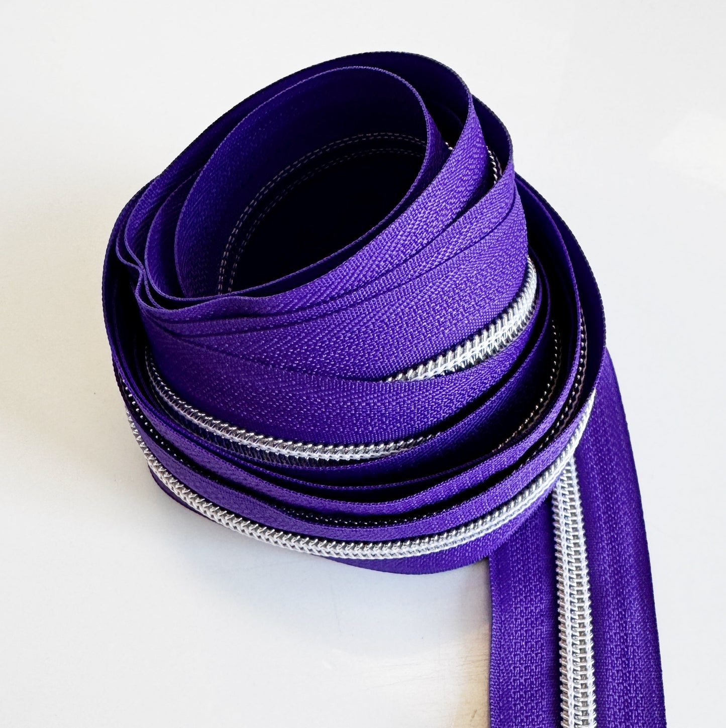 Purple and silver Zipper Tape