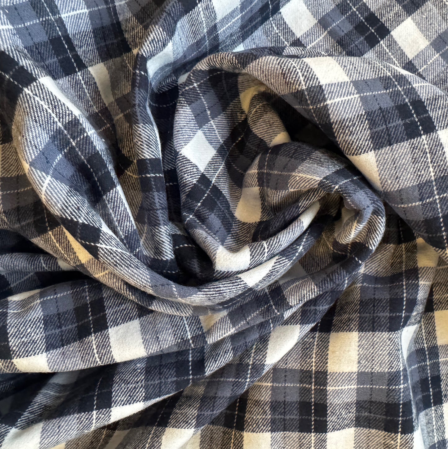 Flannel Blue and White Plaid