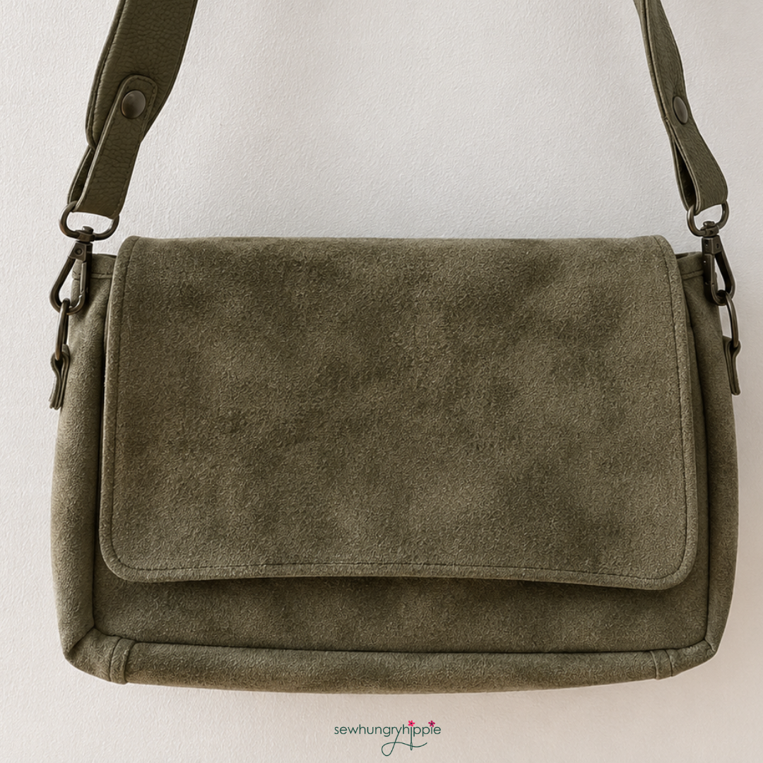 Faux Suede Olive Fabric – 18" x 54" Roll | Soft Vegan Leather for Bag Making & Sewing