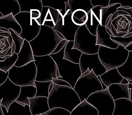 Figo The Botanist Black Roses Rayon 1 YARD