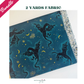 Sew Hungry Hippie 2-yard fabric bundle. The image showcases folded pieces of coordinating quilting cotton, highlighting a deep teal and metallic gold dragon print paired with a metallic gold and silver ornamental paisley fabric.