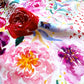Closed up image of Fleur Amour Large Floral in Cloud fabric from the Fleur the Love collection by Create Joy Project for Moda Fabrics