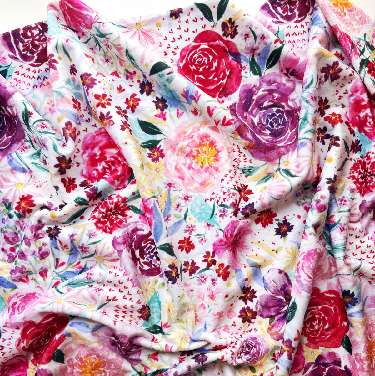 Fleur the Love floral fabric in the "Cloud" colorway (SKU 39880-11) designed by Create Joy Project for Moda Fabrics.