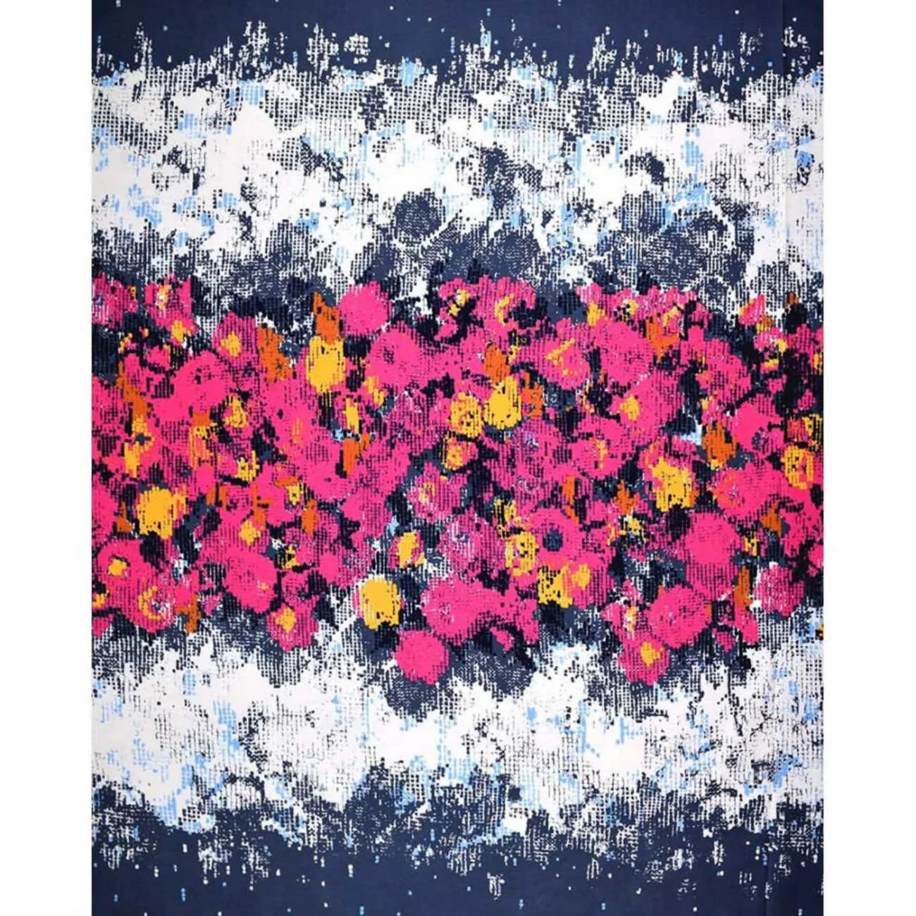 Floral Cotton Quilt Fabric Panel – Djulovi Parchment Mediterraneo | 44" Wide
