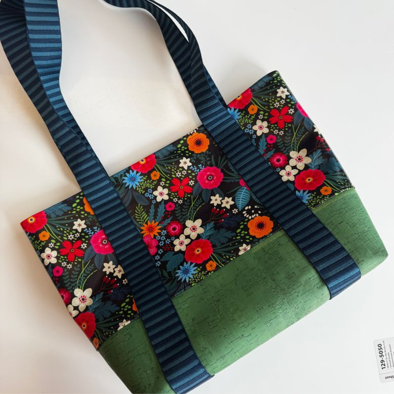 bag made from fern green cork roll material