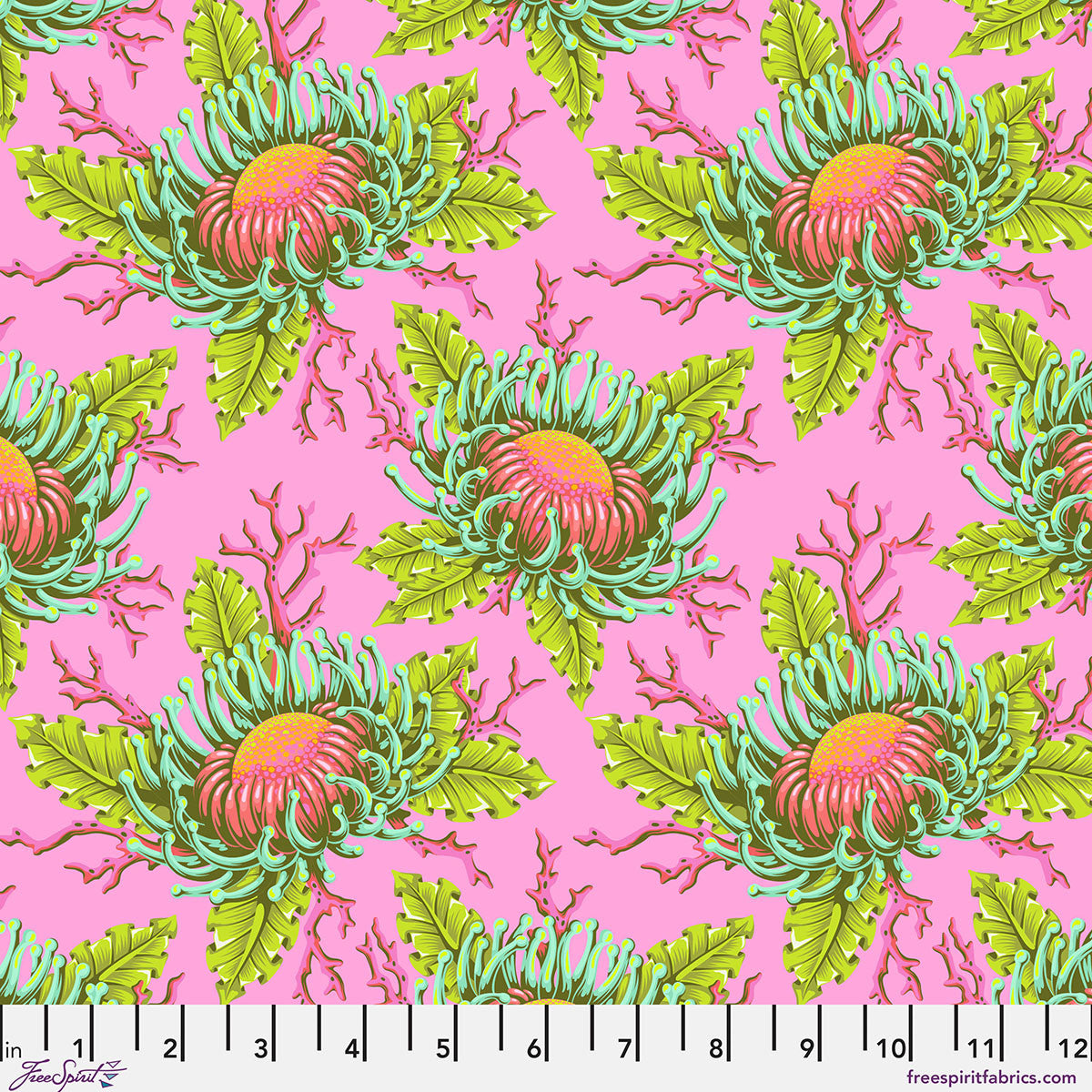 Tula Pink Friends & Anemones - Coralline | FreeSpirit Quilting Fabric