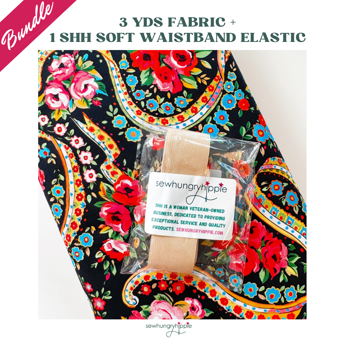 Gala in black - Joyful fabric by Sarah Campbell 3 yard BUNDLE
