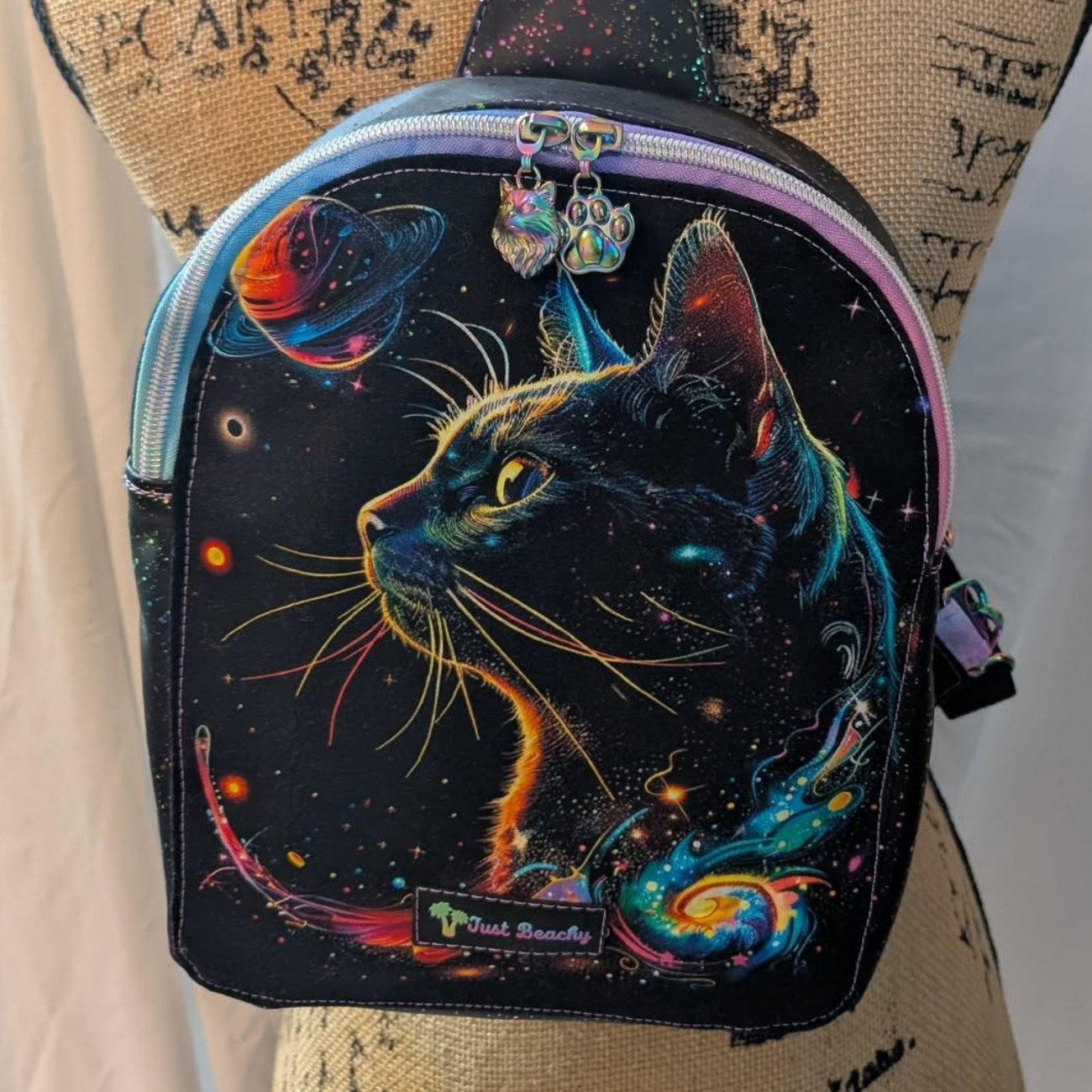 Galaxy Cat Fabric Bundle – Celestial Cats Panel + Galaxy Fabric