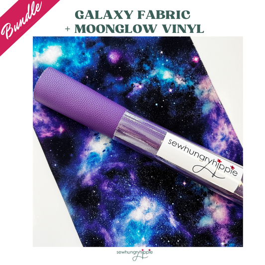 Galaxy Fabric & Moonglow Vinyl Bundle | Coordinated Bag Making Bundle