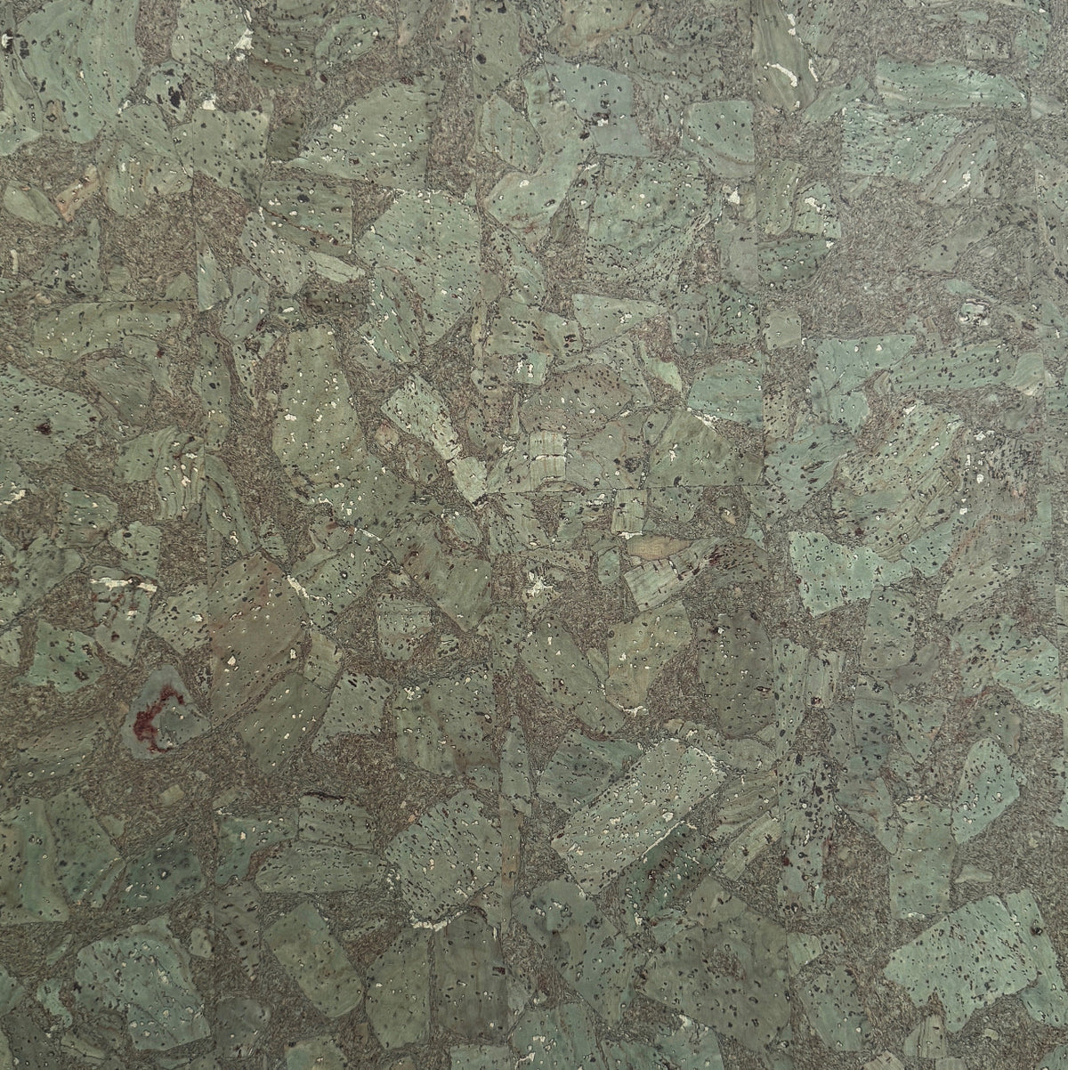 Close-up of a green and brown speckled stone surface