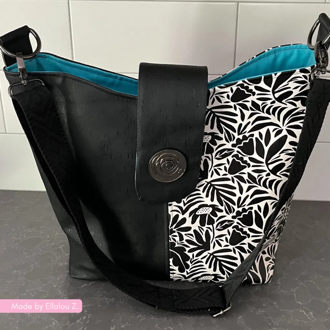 Black and Cream Floral Vinyl