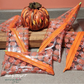 handmade zipper cases using Halloween pumpkin TPU vinyl for sewing projects