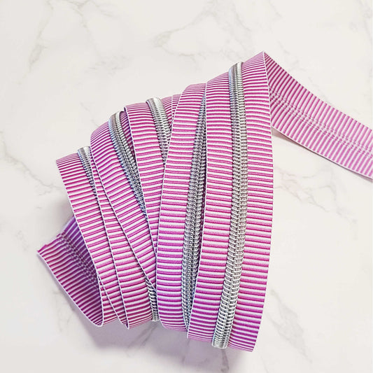 Hot Pink Tiny Stripes Zipper Tape only