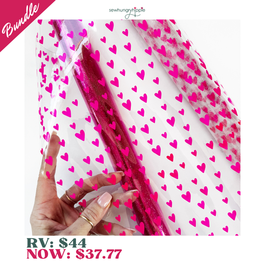 Friday TPU Bundle – Jazzy Hearts & Pink Glitter Clear Vinyl Rolls
