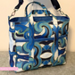 Blue Waves Canvas Fabric | Elegant Custom Print for Bag Making