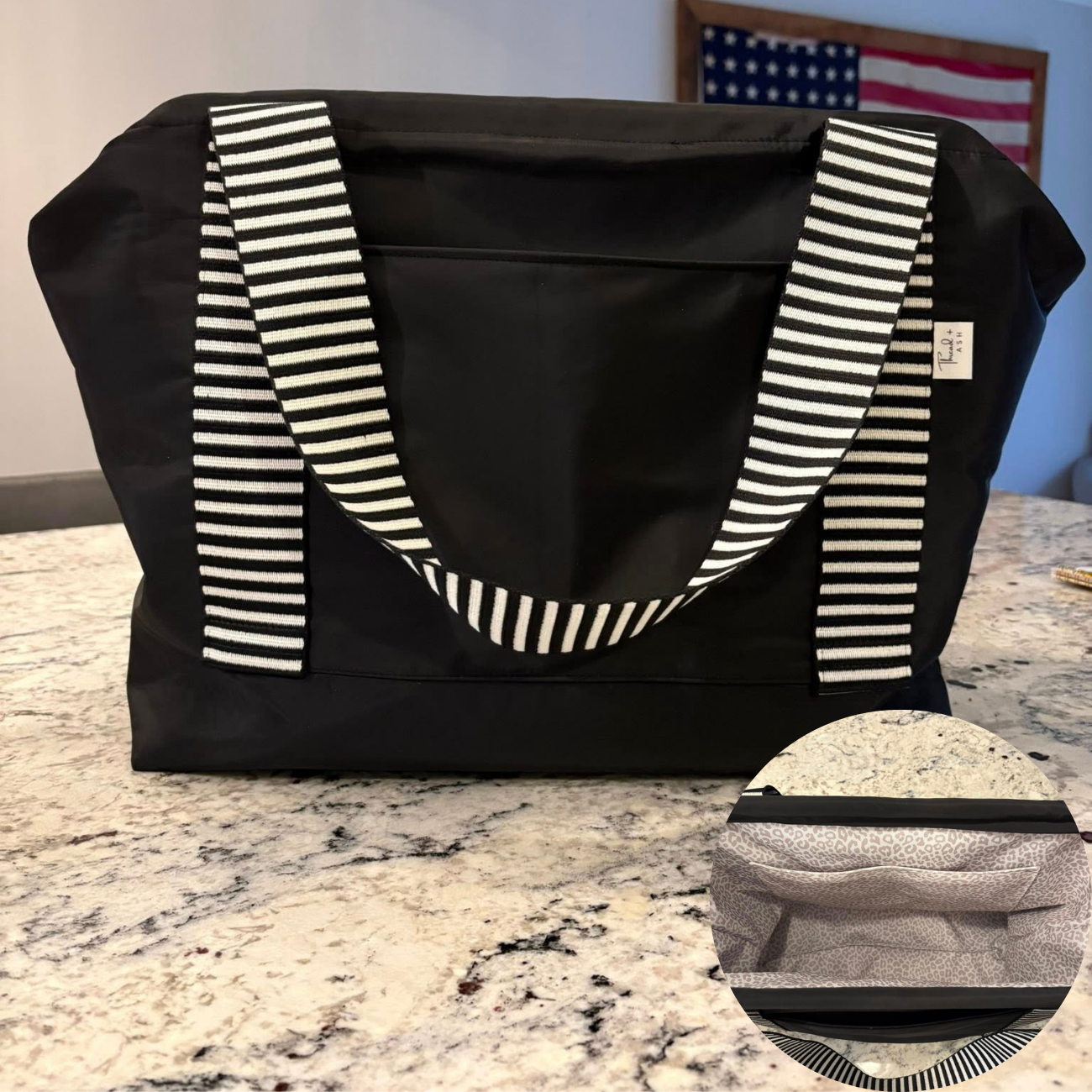 Black and White Pinstripe seatbelt webbing 5 YDS 1.5" width