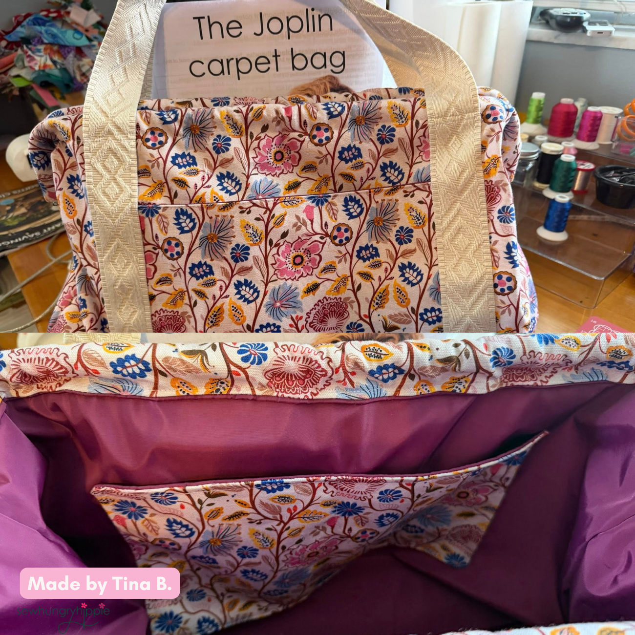 Joplin Carpet Bag Printed Sewing Pattern