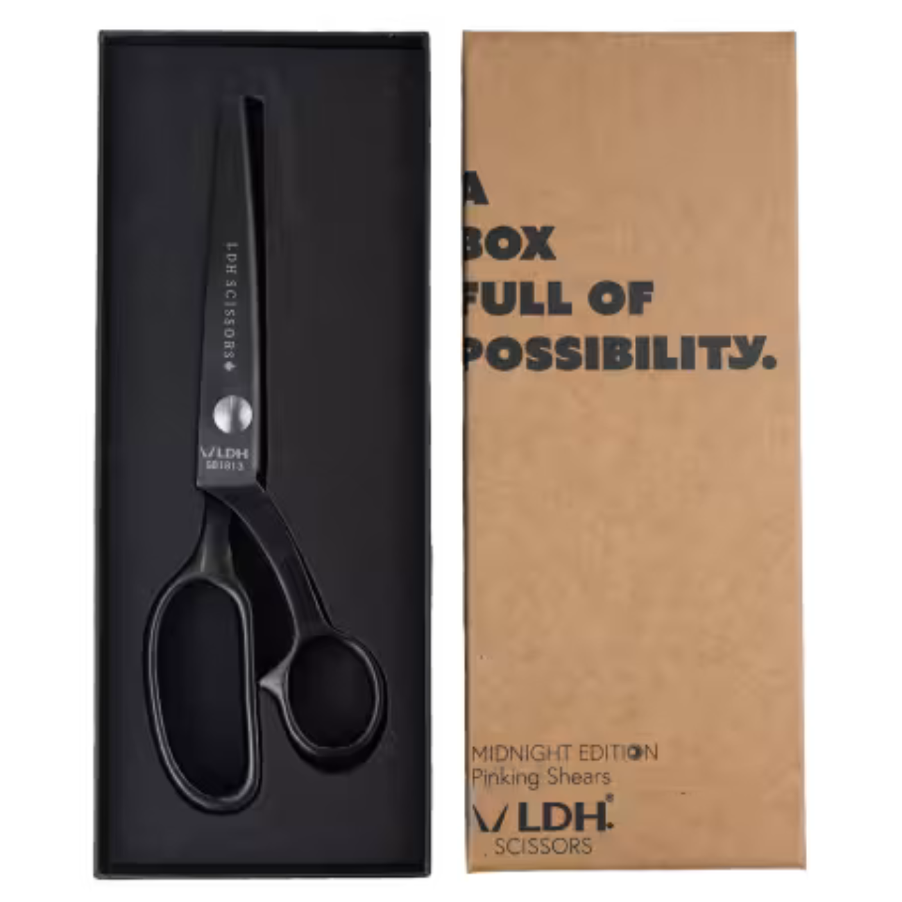 Premium LDH scissors midnight coated pinking shears with sharp serrated blades for fabric finishing