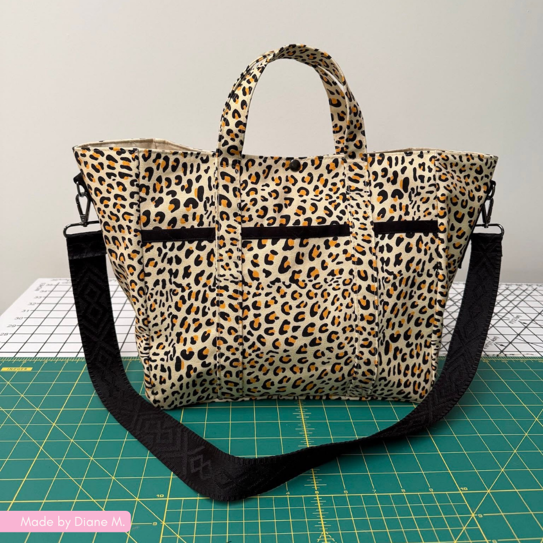 Leopard Print Canvas Fabric | Neutral Animal Print for Bag Making