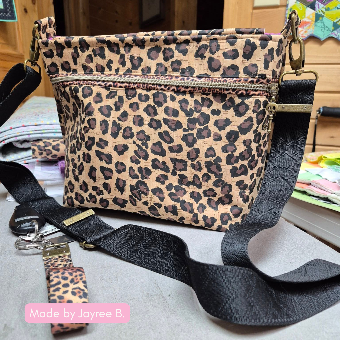 Leopard Print Cork Roll 18x54 | Microfiber-Backed Bag Making Fabric
