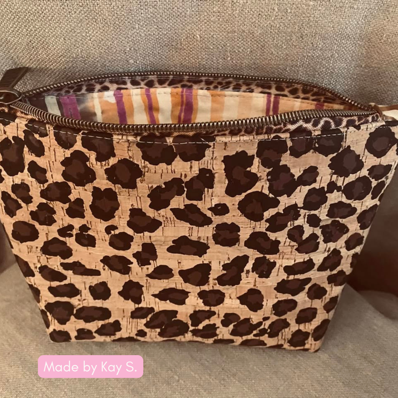 Leopard Print Cork Roll 18x54 | Microfiber-Backed Bag Making Fabric