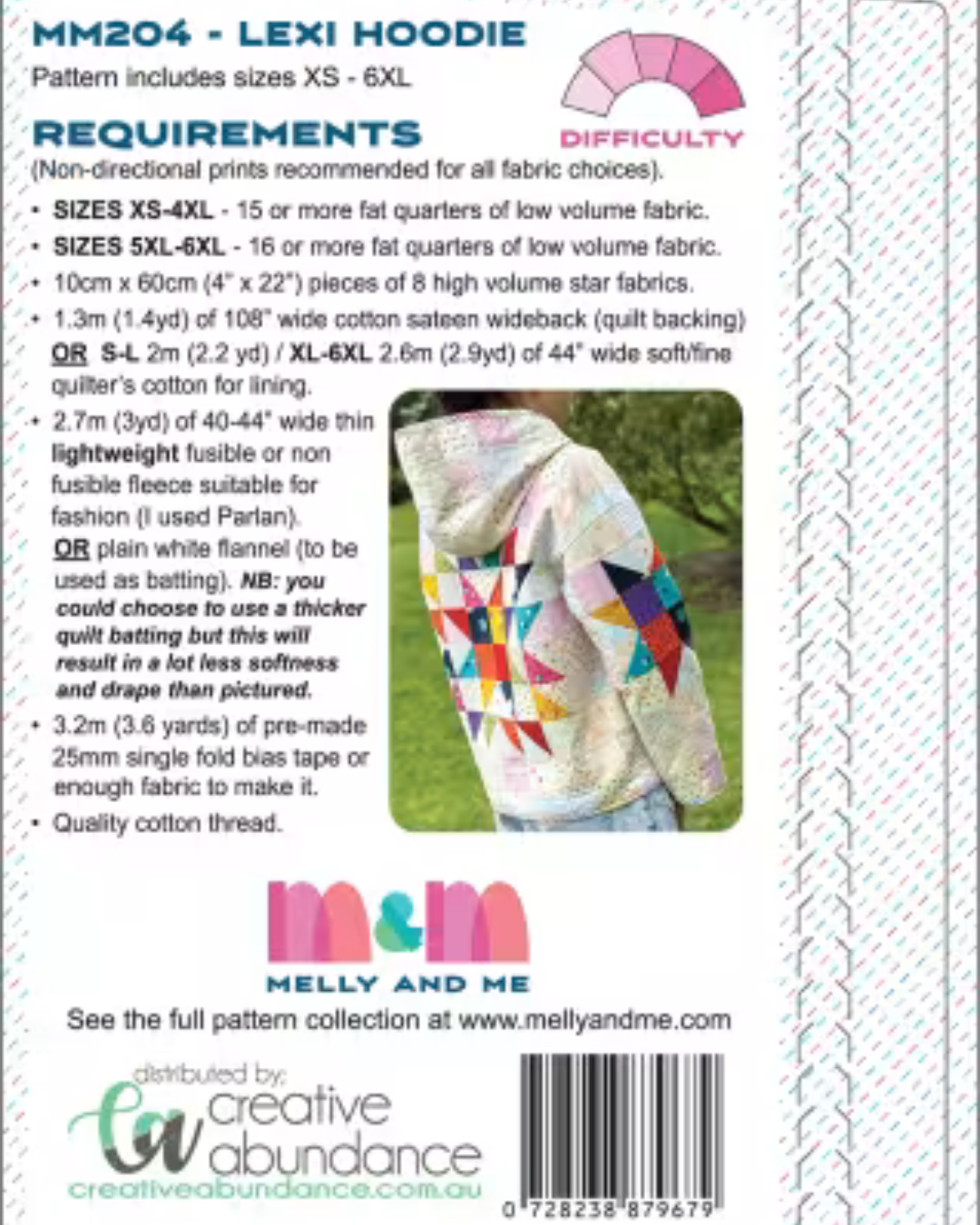 Lexi Hoodie Patchwork Sewing Pattern – Melly & Me (Sizes XS–6XL)