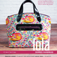 Swoon sewing pattern cover for the Lola Domed Handbag with floral and fox design on a white background.
