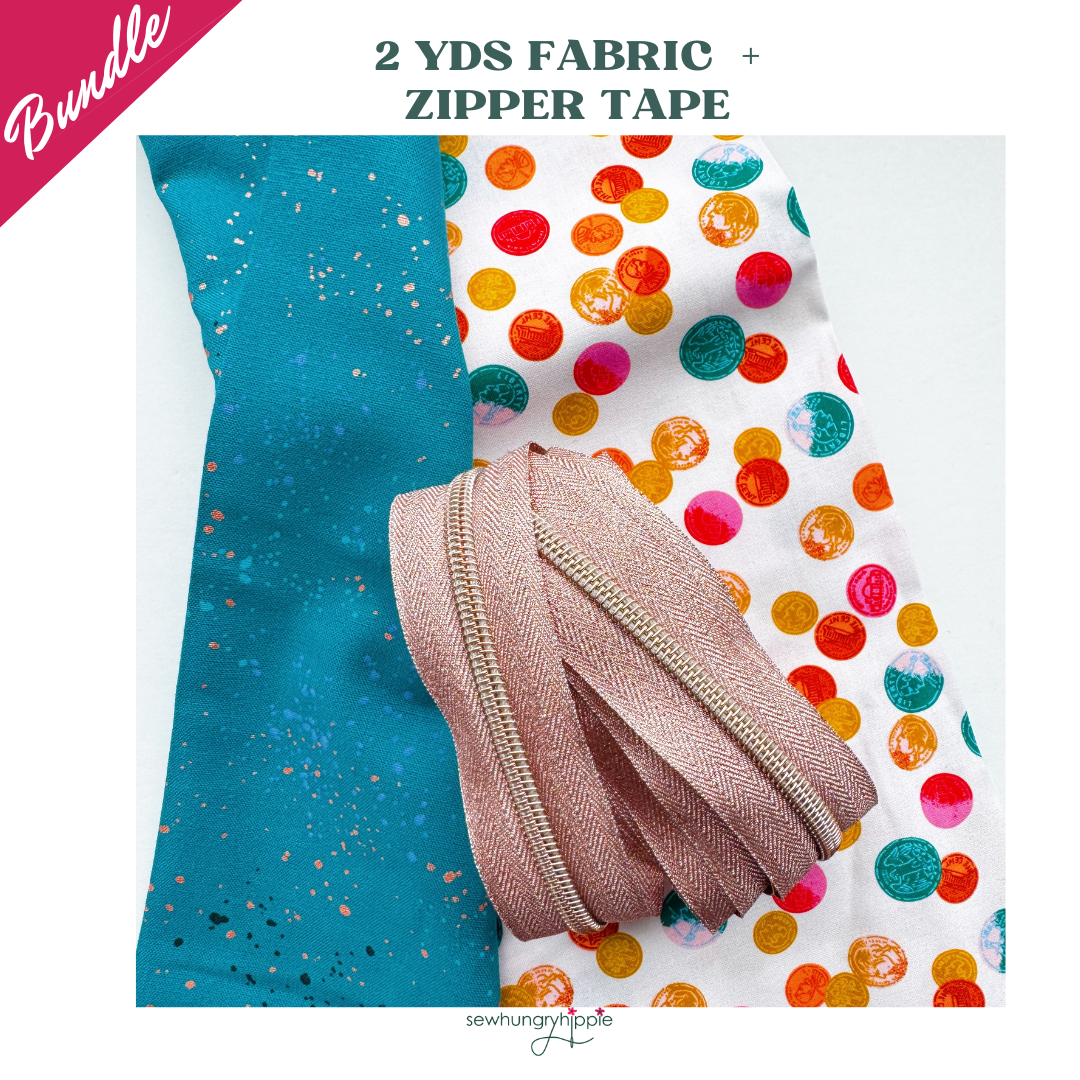 Lucky Penny Bundle – 2 Yds Fabric & Zipper Tape