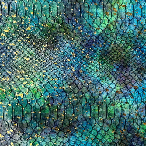 Majestic Ocean Serpent Embossed Vinyl – Faux Leather Fabric