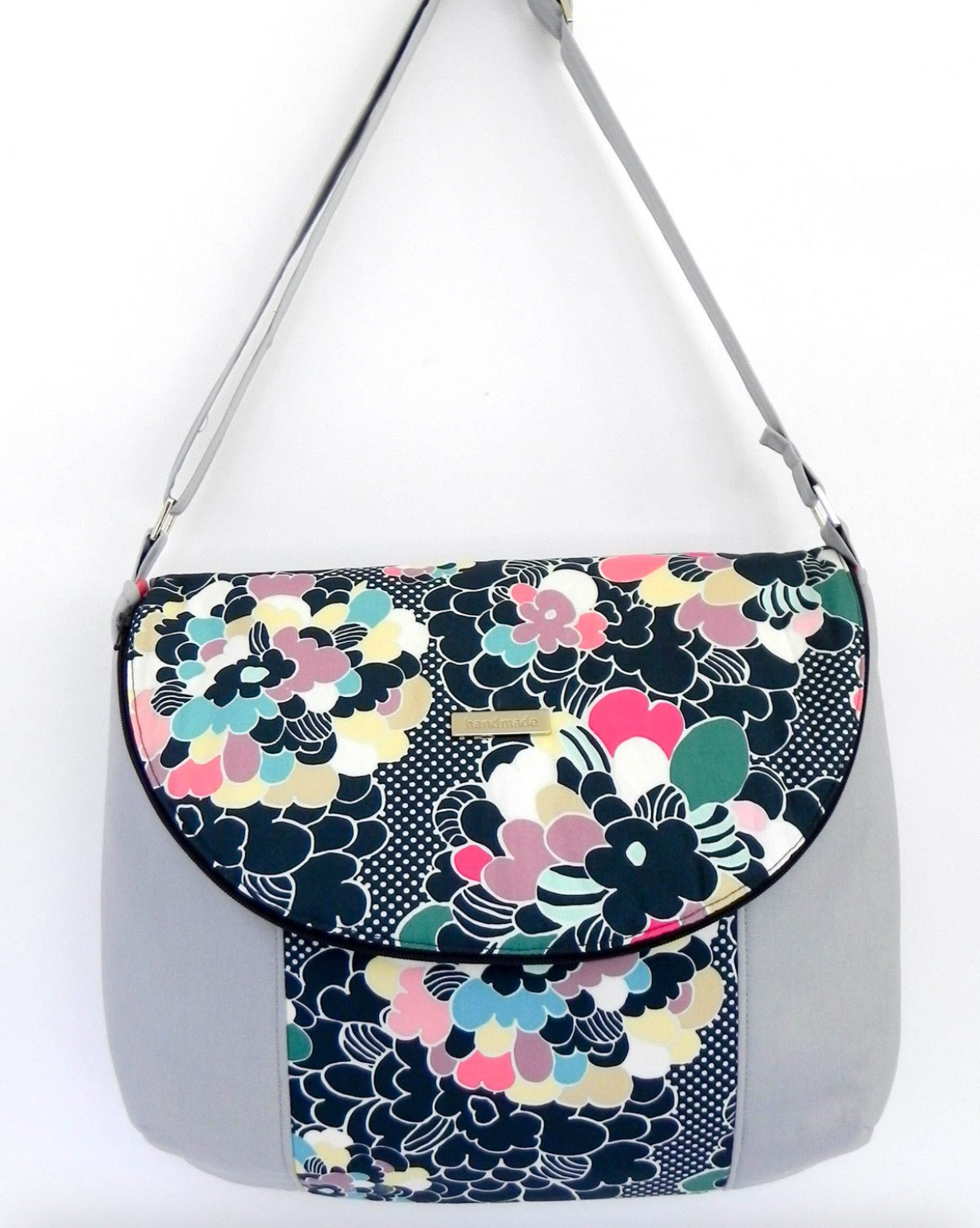 Floral patterned bag on a white background
