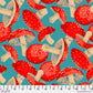 Toadstool Blue mushroom fabric by Martha Negley for FreeSpirit Fabrics Forage collection
