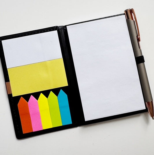 MemoPad with sticky notes and pen