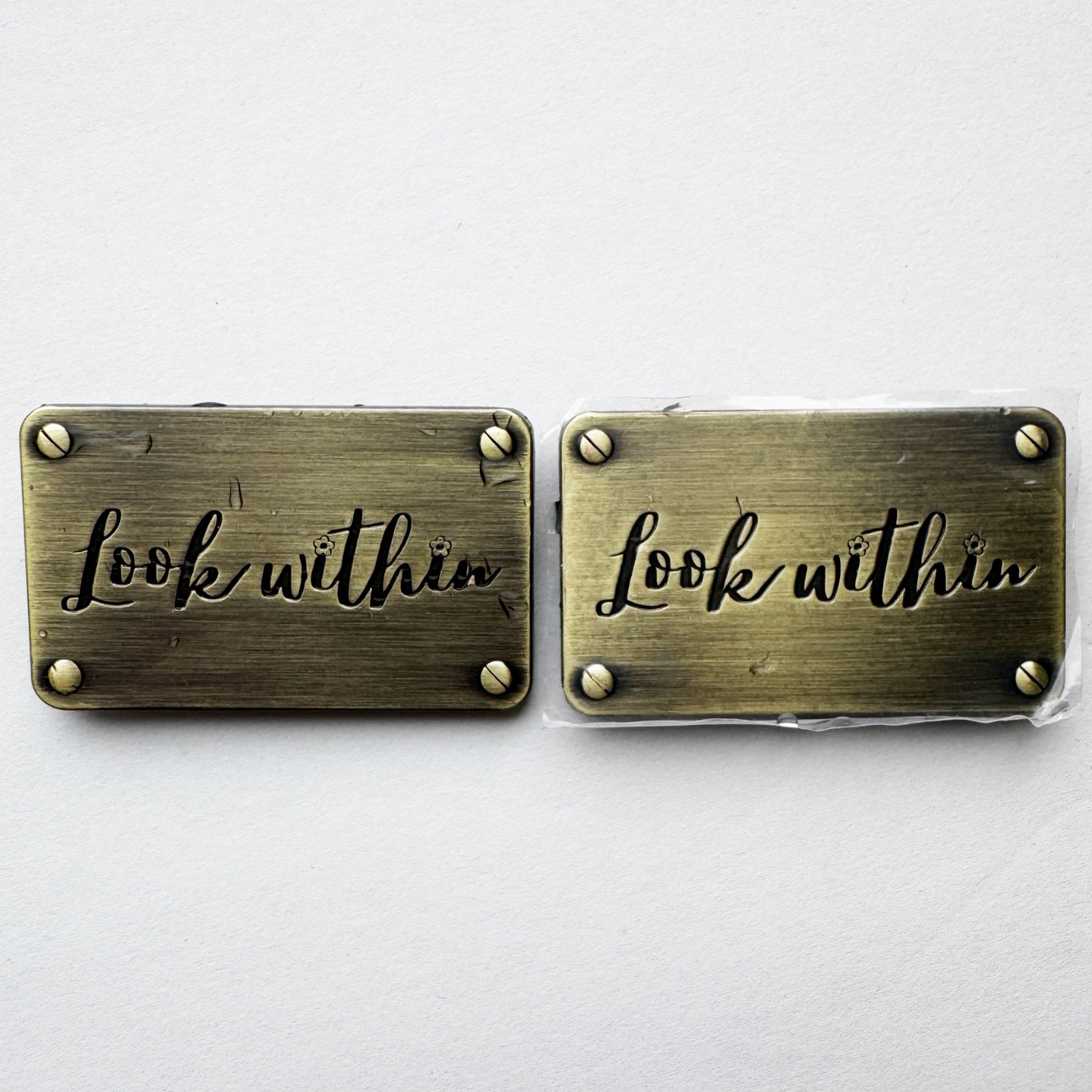 Metal Bag Labels - Look Within
