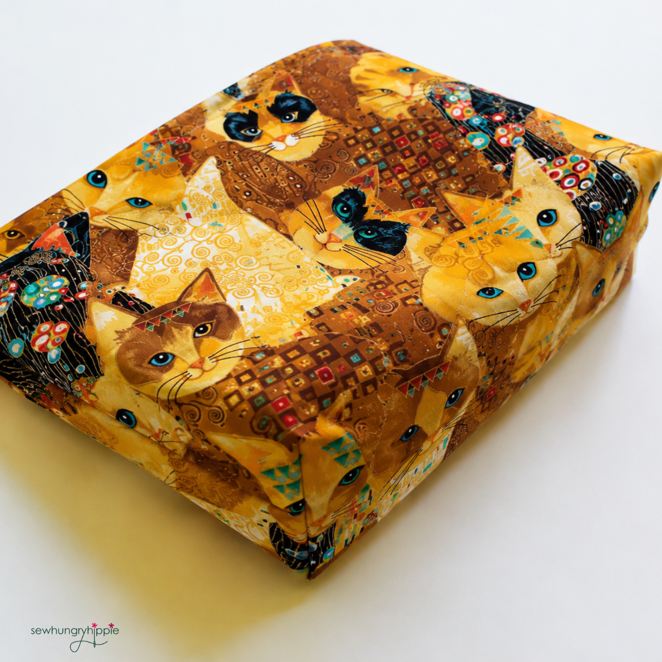 Metallic Klimt Cats Gold Cotton Fabric by Timeless Treasures | Sold by the Yard