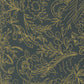 Sunlit Ruins Metallic Dusk Fabric Dark Blue Floral Novelty by Jessica Rose Moda