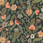 Sunlit Ruins Metallic Nightfall Violet Haze Floral Cotton Fabric by Jessica Rose for Moda Quilting