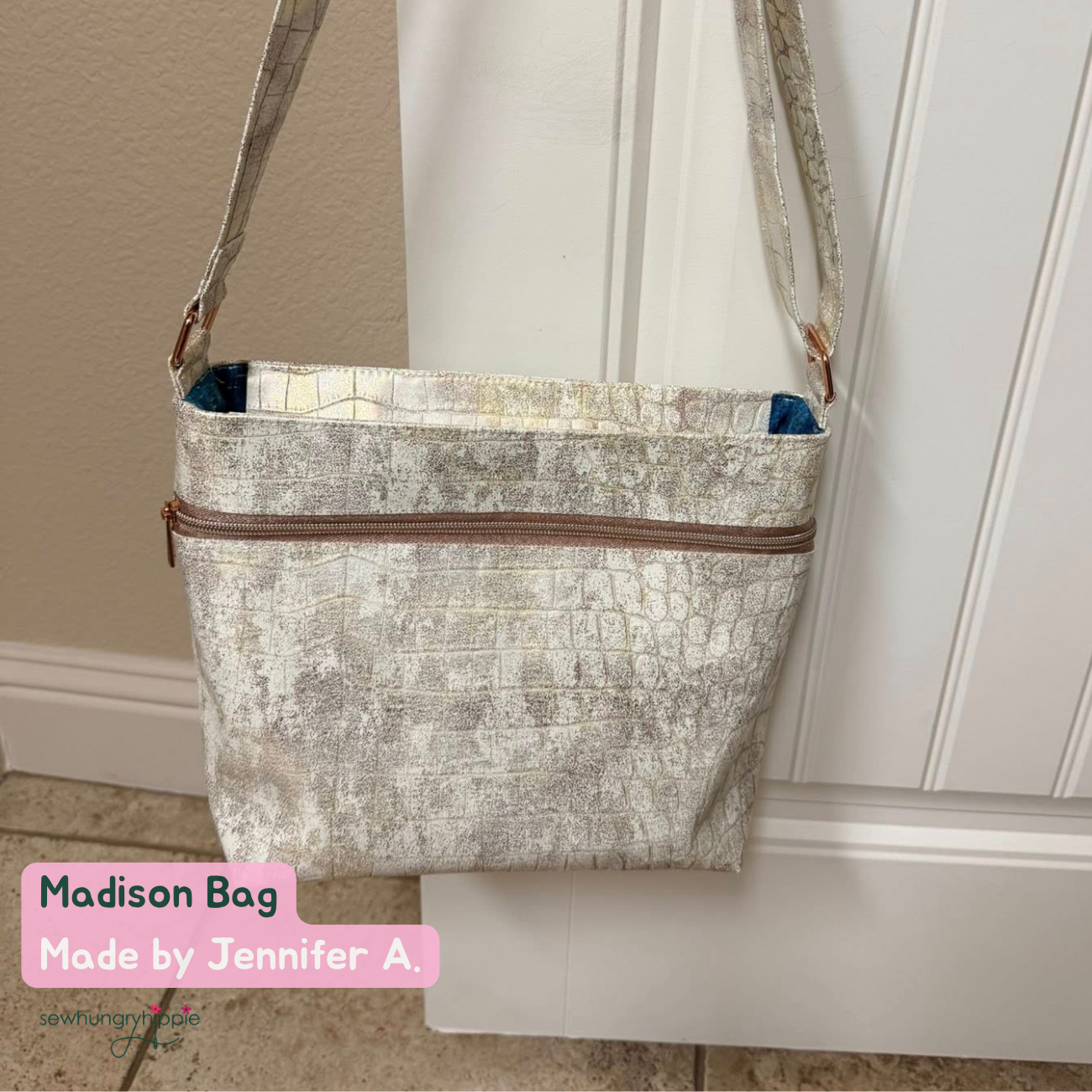 Mystic Croc Cream – Faux Leather Vinyl - SewHungryHippie Bag Making Material
