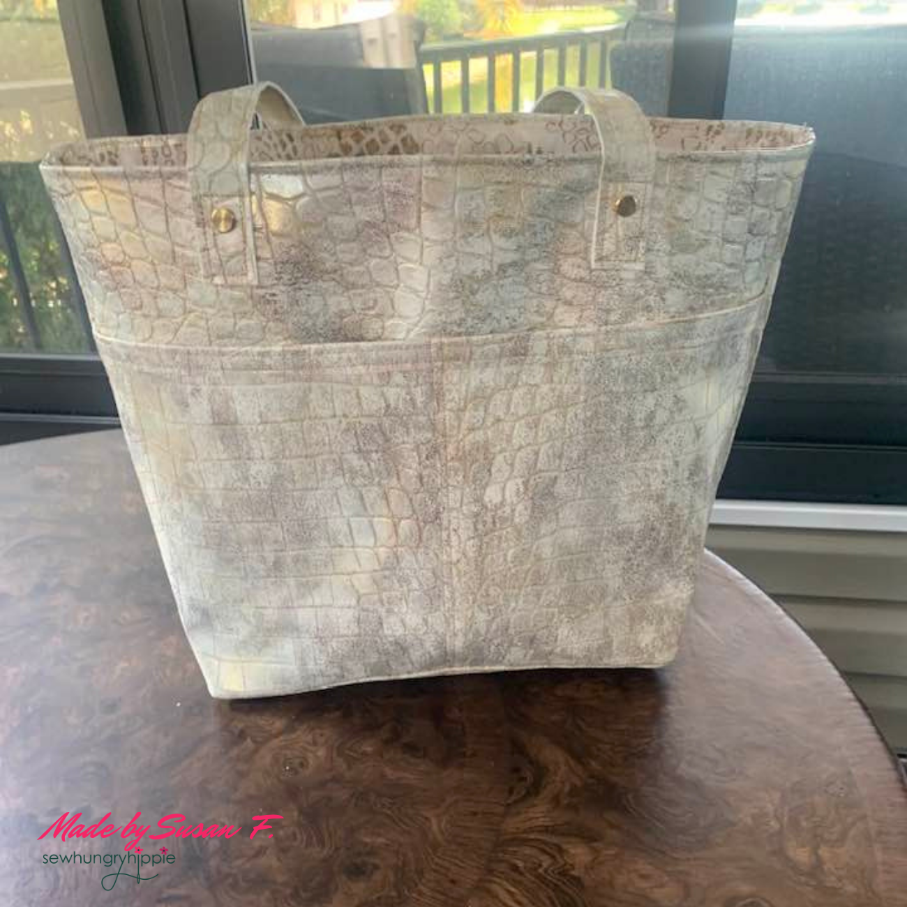 Mystic Croc Cream – Faux Leather Vinyl - SewHungryHippie Bag Making Material