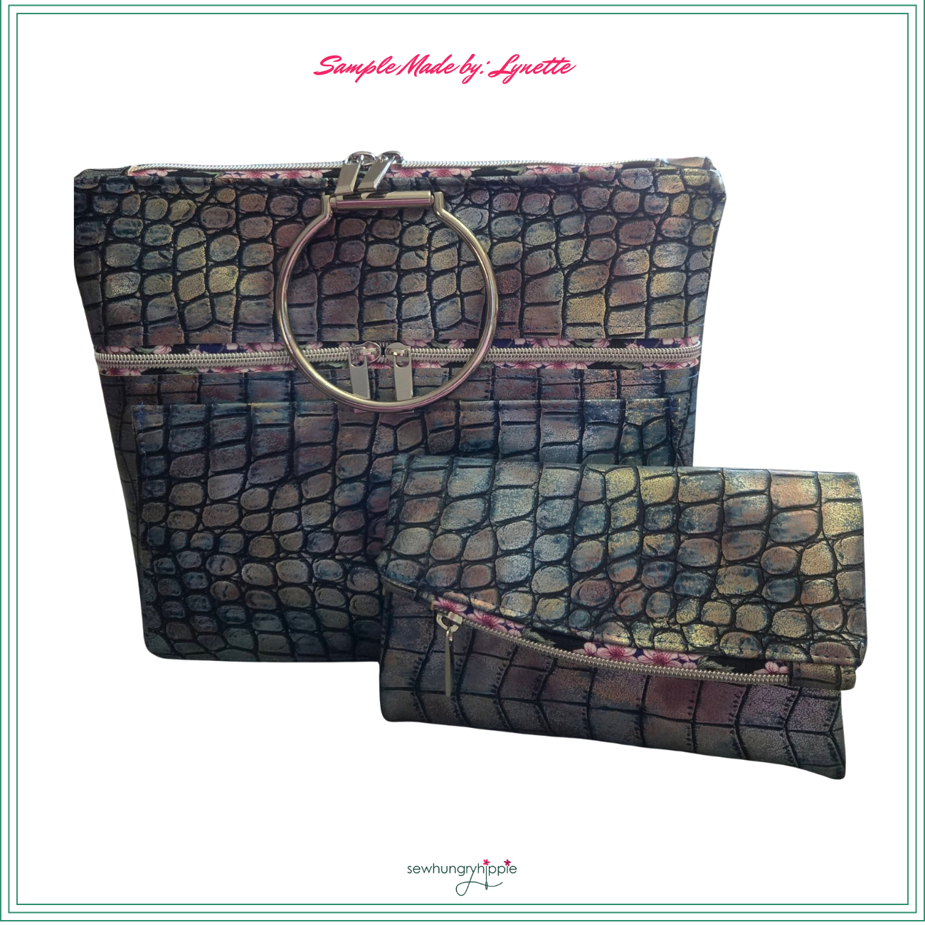 arlo classy bag made from croc leather vinyl