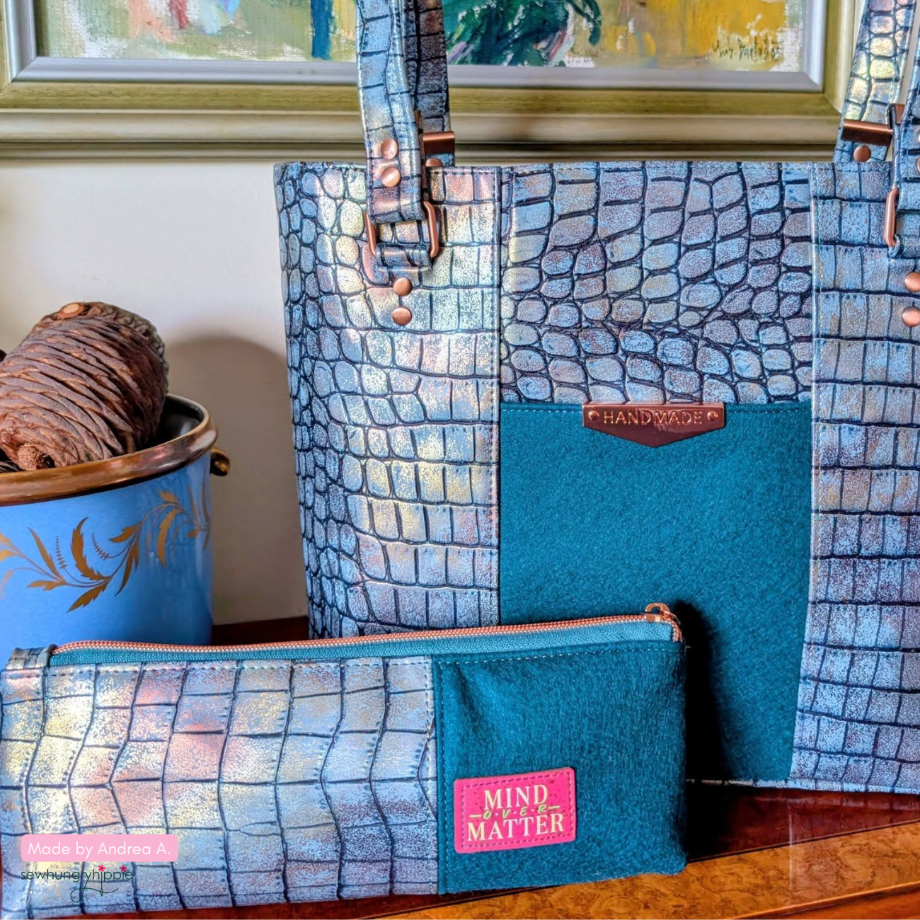 Mystic Croc Vinyl Sew HungryHippie Bag Making Vinyl Faux Leather