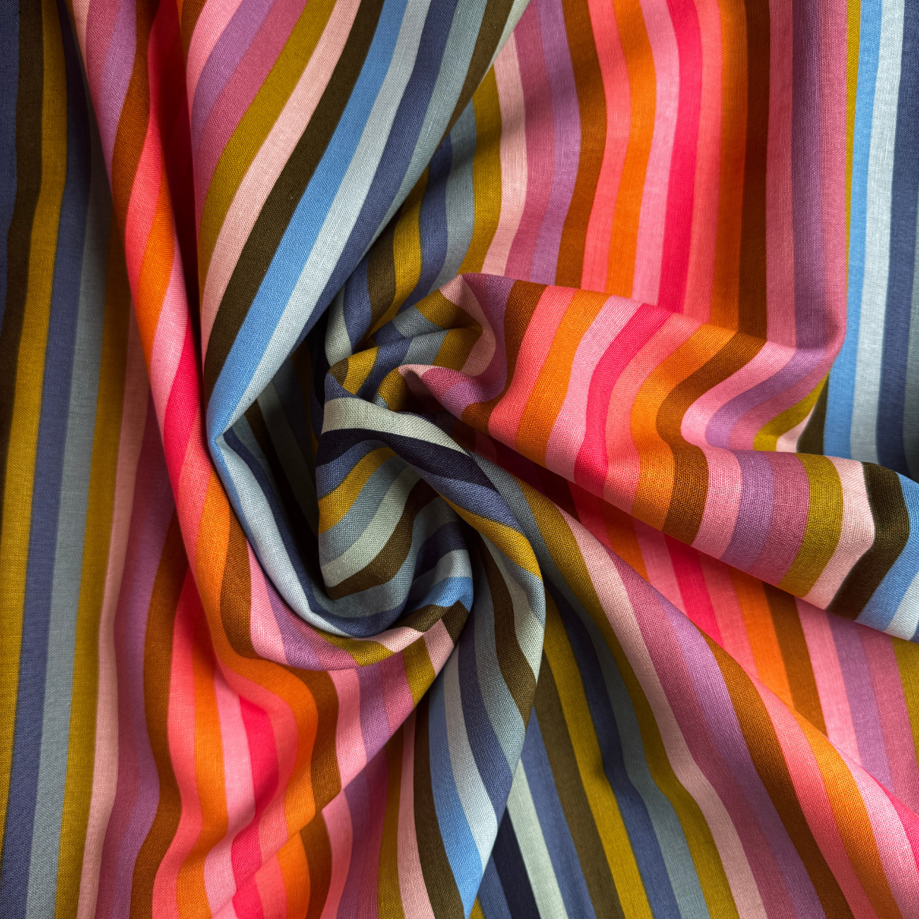 Narrow Stripe Multi Woven Fabric – By the Yard