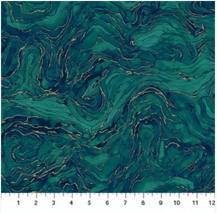 Midas Touch Teal Wave Texture 1 YARD